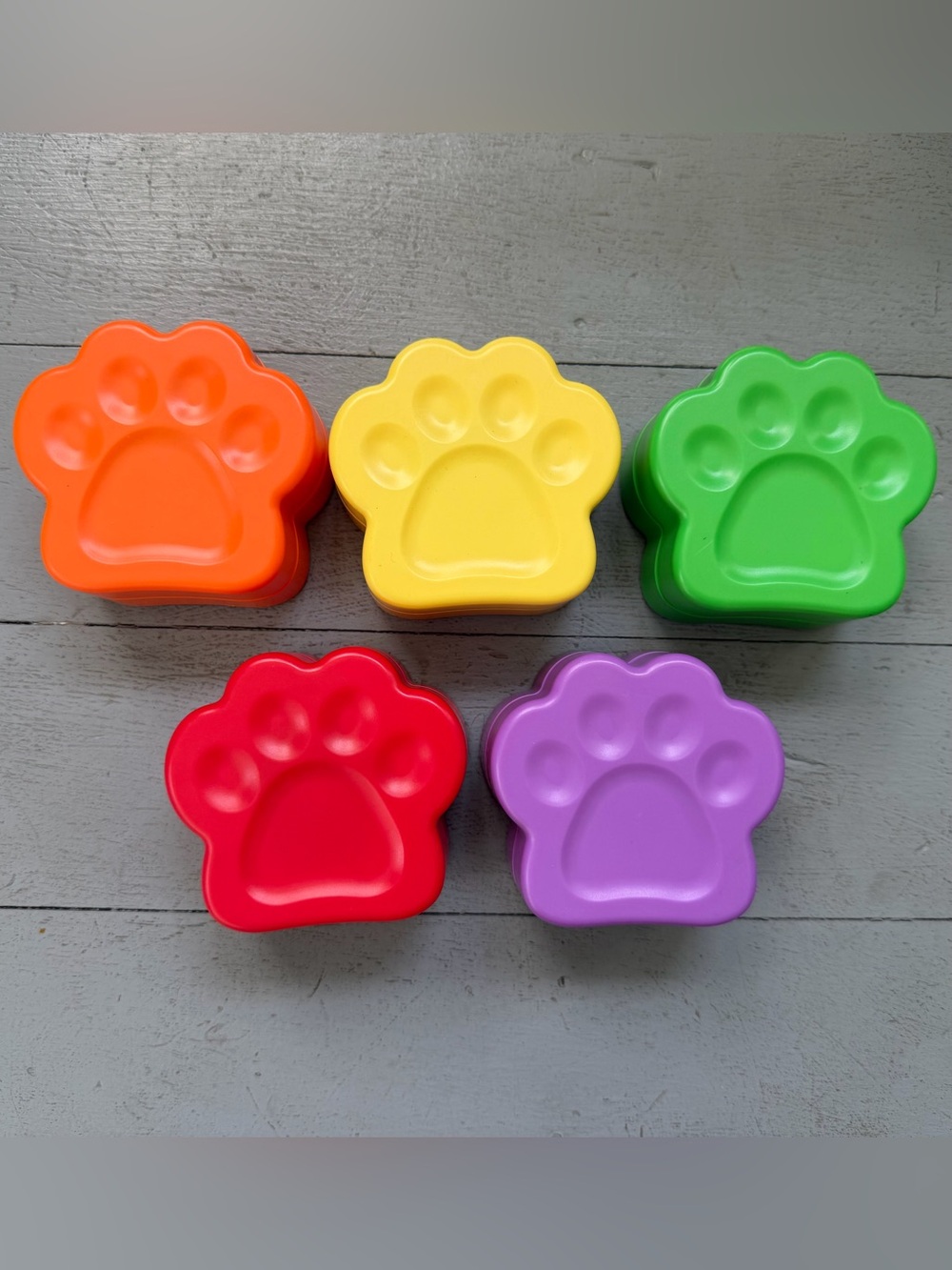 Pet Communication Buttons Paw-Shaped Recordable Set of 5